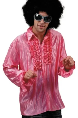 Livraison Express Chemise Disco a Jabot Rose Adulte