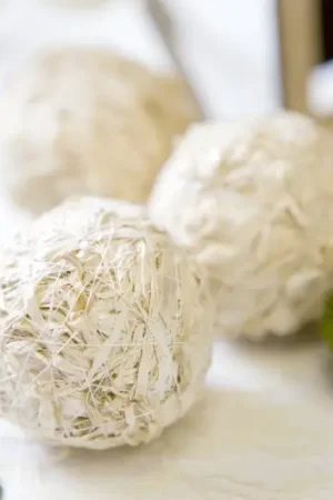Boule en rotin naturelle en paille x 4 pièces Prix Promo