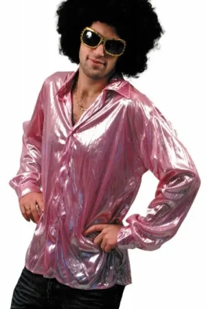 Chemise Disco Night Fever Rose Prix Bas