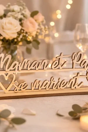 Expédié Aujourd'hui Centre de table Maman et Papa se marient