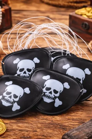 Sachet de 6 caches oeil pirate en plastique Nouveauté