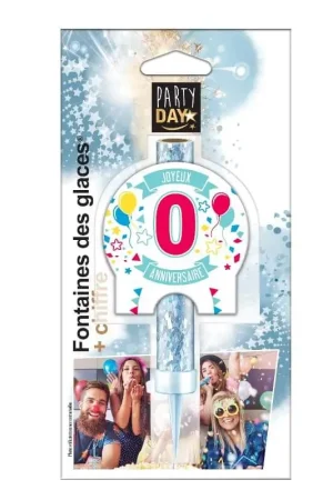 Fontaine de glace Joyeux Anniversaire Chiffre 0 Petit Prix