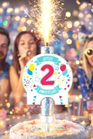 Fontaine de glace Joyeux Anniversaire Chiffre 2 Populaire