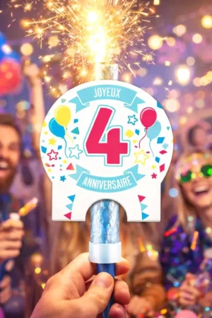 Nouveauté Fontaine de glace Joyeux Anniversaire Chiffre 4