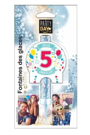 Soldes Fontaine de glace Joyeux Anniversaire Chiffre 5