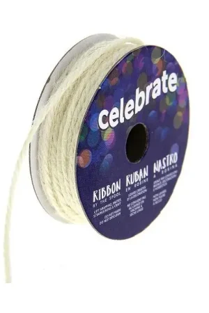 Quantité Limitée Ruban en bobine Jute Blanc 2mm x 8m