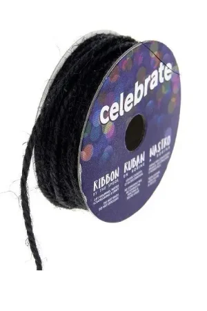 Ruban en bobine Jute Noir 2mm x 8m Promotion Saisonnière