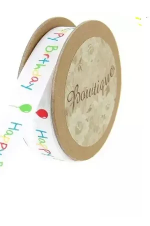 Ruban satin Happy Birthday 15mm x 5m Promotion