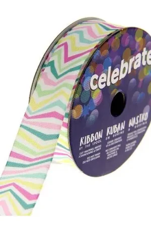 Ruban satin Vague Multicolore 15mm x 3m Acheter Direct