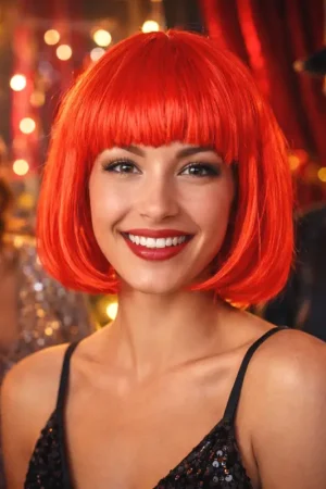 Perruque Cabaret Rouge Neon Dernière Chance