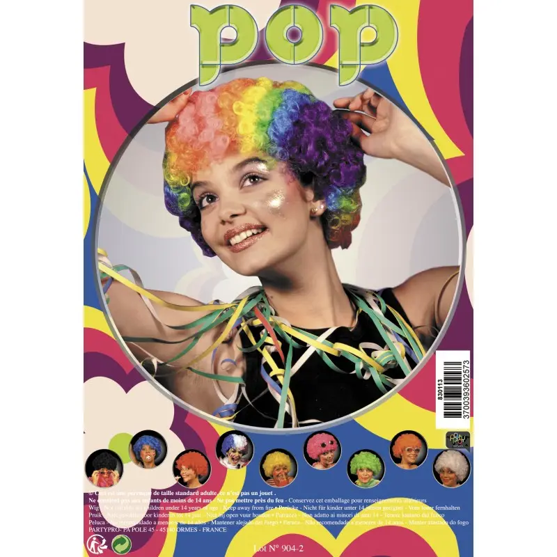 Perruque Pop Multicolore Vente Directe