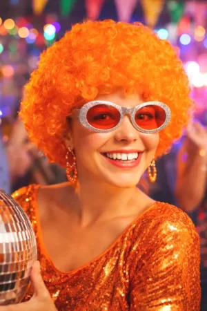 Perruque Pop Orange Commande En Gros