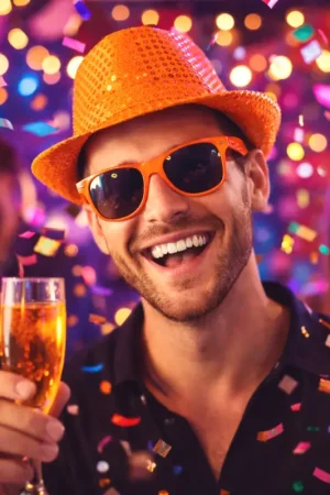 Chapeau Borsalino Sequin Néon Orange Meilleure Vente