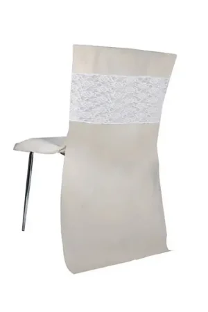 Remise Bande de dentelle blanc pour Housse de chaise x 3 pièces