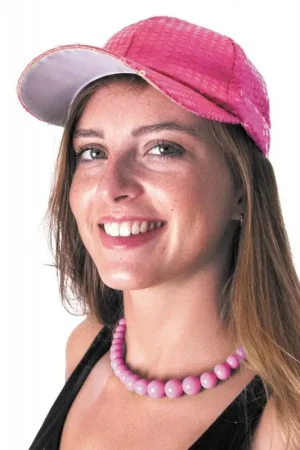 Usine Directe Casquette Sequin Néon Rose