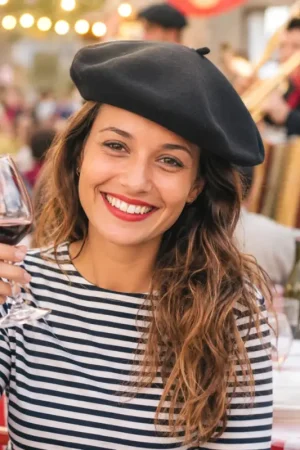 Beret Basque Luxe Noir Nouvel Arrivage