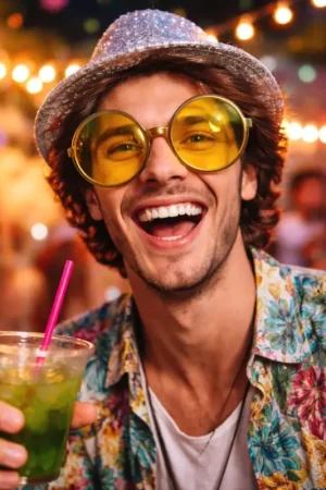 Commander Vite Lunettes Hippy Géantes Jaunes