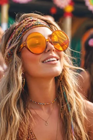 Lunettes Hippy Géantes Oranges Produit De Marque