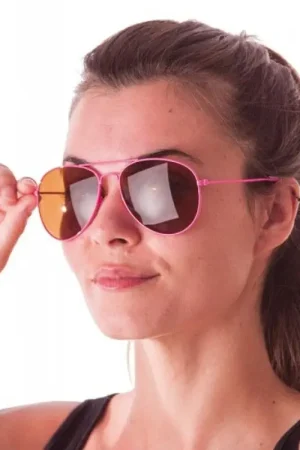 Promotion Lunettes Aviateur Néon Rose
