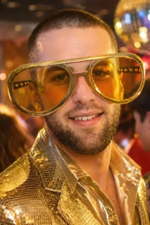 Achat Immédiat Lunettes Elvis Or Géantes