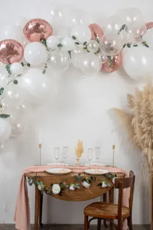 Dernière Chance Kit Arche de 70 Ballons Blanc et Rose Gold