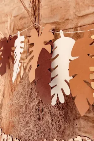 Guirlande feuille Tropicale Chocolat Kraft Ivoire Meilleur Choix