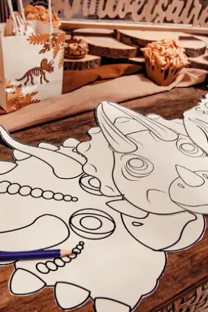 3 Sets de table anniversaire Dinosaure a colorier Certifié