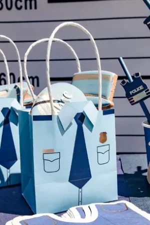 4 Sacs Cadeaux Theme Police Bon Marché