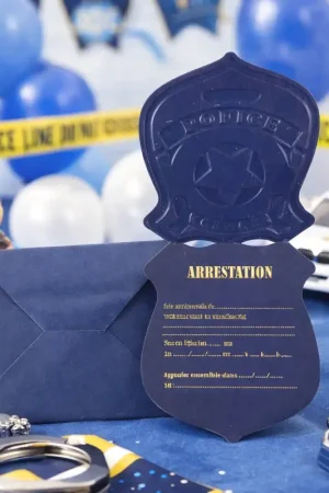 Certifié 8 Invitations Badge Police