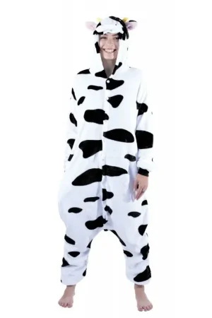 Costume Kigurumi Vache Noir et Blanche Adulte Prix Réduit