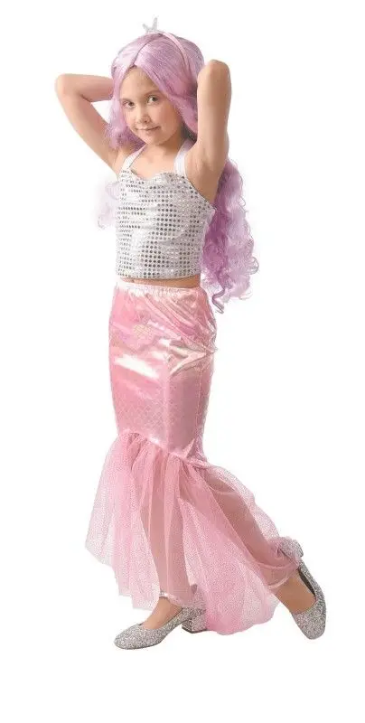 Queue de Sirène Rose Avec Serre Tête 4-6 Ans Réduction