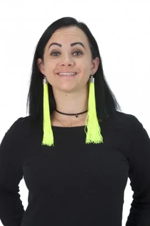 Boucles d'Oreilles Franges Néon Jaune Offre Exclusive