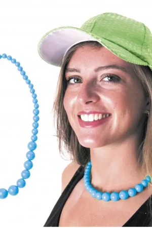 Pas Cher Collier de Perles Néon Bleues