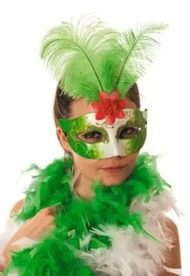 Bon Marché Masque Vénitien Plume Vert