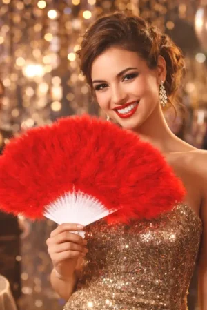 Populaire Éventail Plumes Rouge