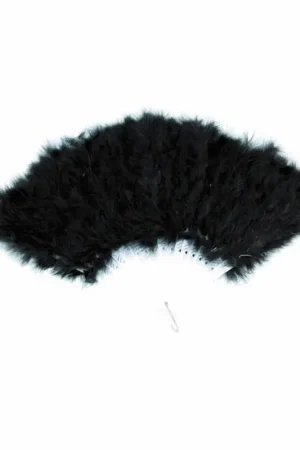 Éventail Plumes Noir Expédition Rapide