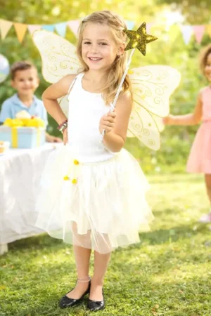 Set Fée Enfant Pailleté Or Prix Promo