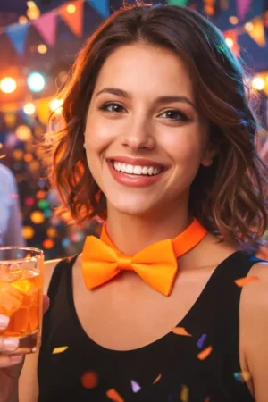 Satisfait Ou Remboursé Nœud Papillon Fluo Orange
