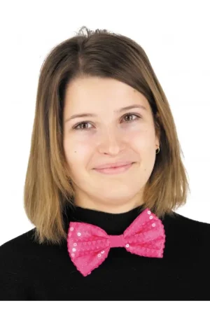 Prix Cassé Nœud Papillon Sequin Néon Rose