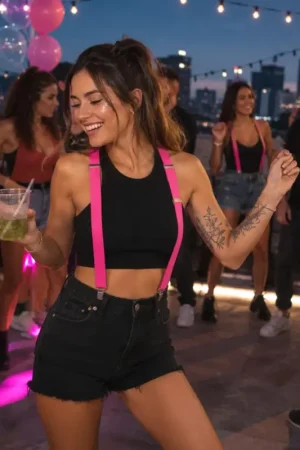 Bretelles Fluo Roses Seulement Aujourd'hui