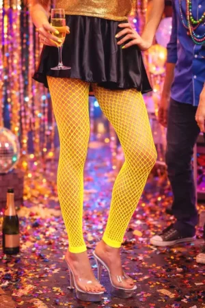Legging Résille Fluo Jaune Réduction