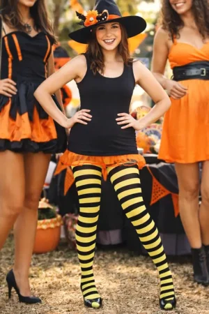 Collant Rayé Noir et Jaune Marque