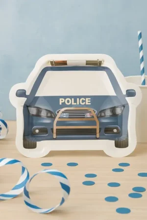 8 Assiettes en carton Theme Police Top Vente