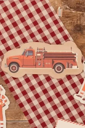 Certifié 8 Assiettes en carton Theme Pompier