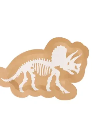 Assiette en carton Forme Dinosaure Kraft x 8 pièces Réduction