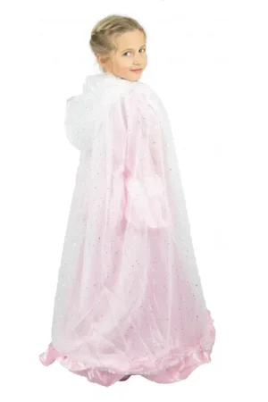 Acheter En Ligne Cape Princesse Plume Blanche et Argent Enfant