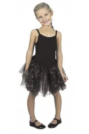 Tutu Fée avec Étoiles Hologramme Noir 6-8ans Satisfait Ou Remboursé