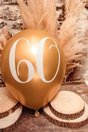 5 Ballons gonflables Nacrés Or Chiffre 60 Prix Choc