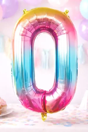 Ballon Mylar Chiffre 0 Irisé Pastel 86 cm Soldes