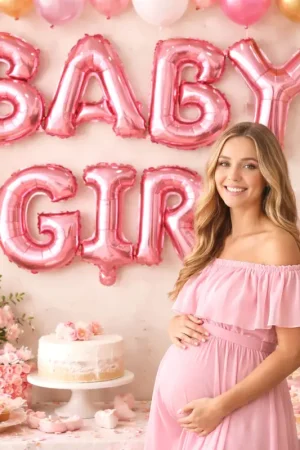 Ballon Mylar Baby Girl Rose Must-Have